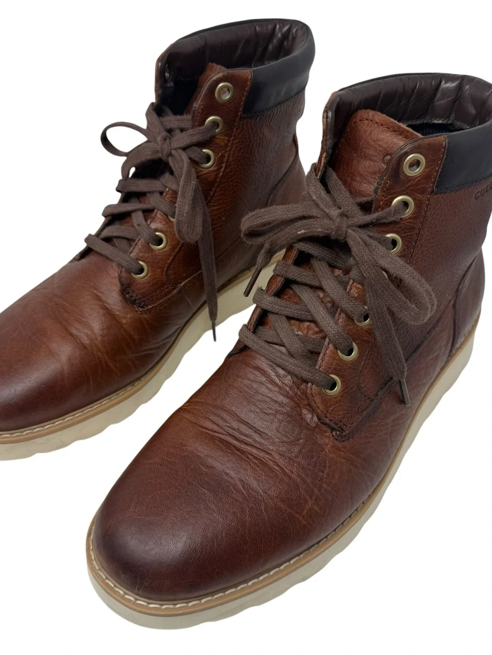 Cole Haan Nantucket Men’s Size 8.5 Rugged Lace Up Grand.OS Ankle Brown Boots